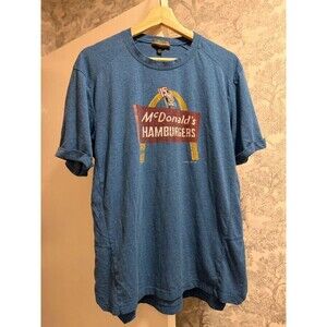 McDonald’s Hamburgers Retro Graphic T-Shirt Blue Size Large